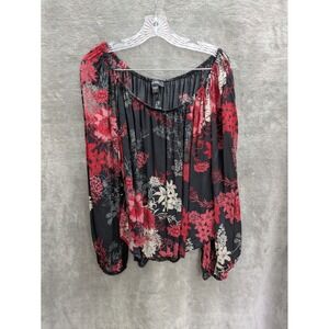Whimsigoth Top Womens Large Off‎ Shoulder Lightweight Floral